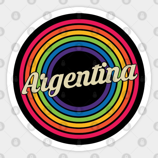 Argentina - Retro Rainbow Style Sticker by MaydenArt